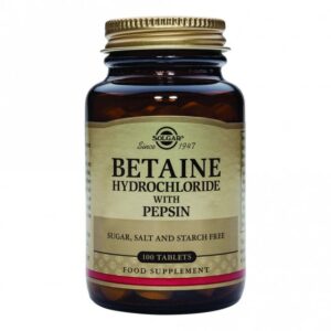 Solgar Betaine Hydrochloride with Pepsin 100 Tabs