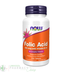 Now Folic Acid 800mcg with Vitamin B-12, 250 Tablets
