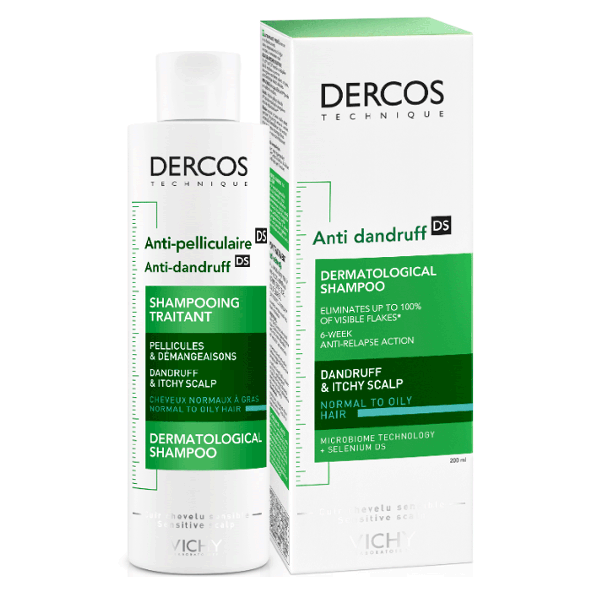Vichy Dercos Anti-Dandruff Shampoo for Normal to Oily Hair - 200ml