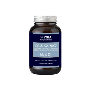 Ygia D3 & K2 - Mk7 Mg & Zn D R 2000iu+90mcg 60Capsules