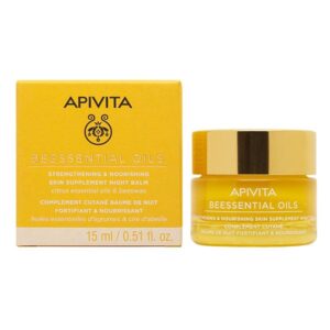 Apivita Beessentials Oils Strengthening & Nourishing Skin Supplement Night Balm, 15ml