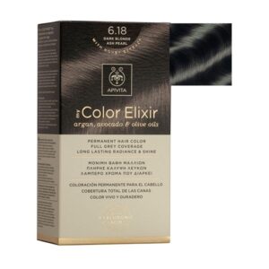 Apivita 6.18 Dark Blonde Ash Pearl Hair Color Kit 50ml