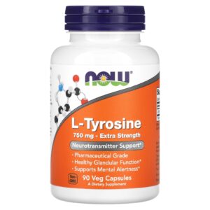 Now L-tyrosine 750mg 90 Veg Caps