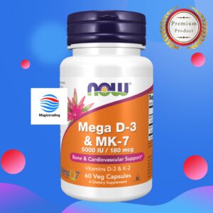 Now Mega D-3 & MK-7 60 Veg Caps