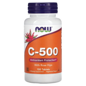 Now Vitamin C-500 With Rose Hips, 100 tablets