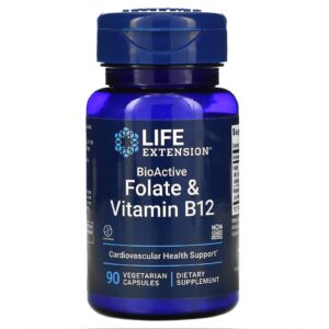 Life Extension BioActive Folate & Vitamin B12, 90 capsules