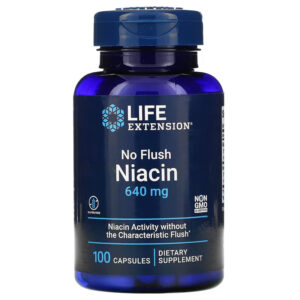 Life Extension No Flush Niacin 640mg, 100 capsules