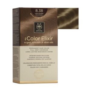 Apivita 8.38 Light Blonde Gold Pearl  Hair Color Kit 50ml