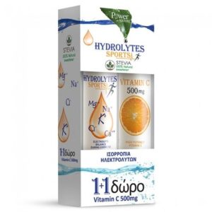 Power of Nature Hydrolytes Sport Stevia + Gift (Vitamin C Effervescent 500mg), 20 effervescent tablets