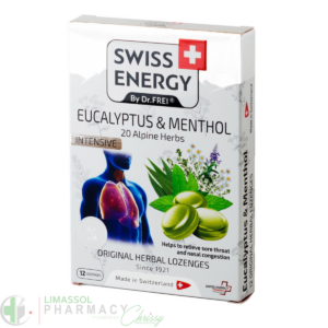 Swiss Energy Eucalyptus & Menthol Nose & Throat Soothing, 12 herbal lozenges
