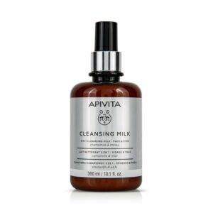 Apivita 3 in 1 Cleansing Milk for Face & Eyes with Chamomile & Honey, 300ml