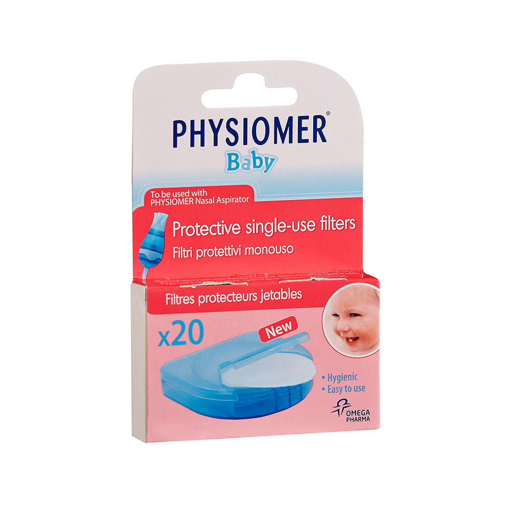Physiomer Baby Nasal Aspirator, 20 replacement filters