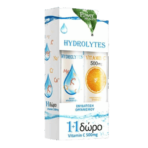 Power of Nature Hydrolytes Stevia + Gift (Vitamin C Effervescent 500mg), 20 effervescent tablets