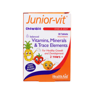 Health Aid Junior-Vit Chewable Vitamins,Minerals & Trace Elements 30 Veg Tabs
